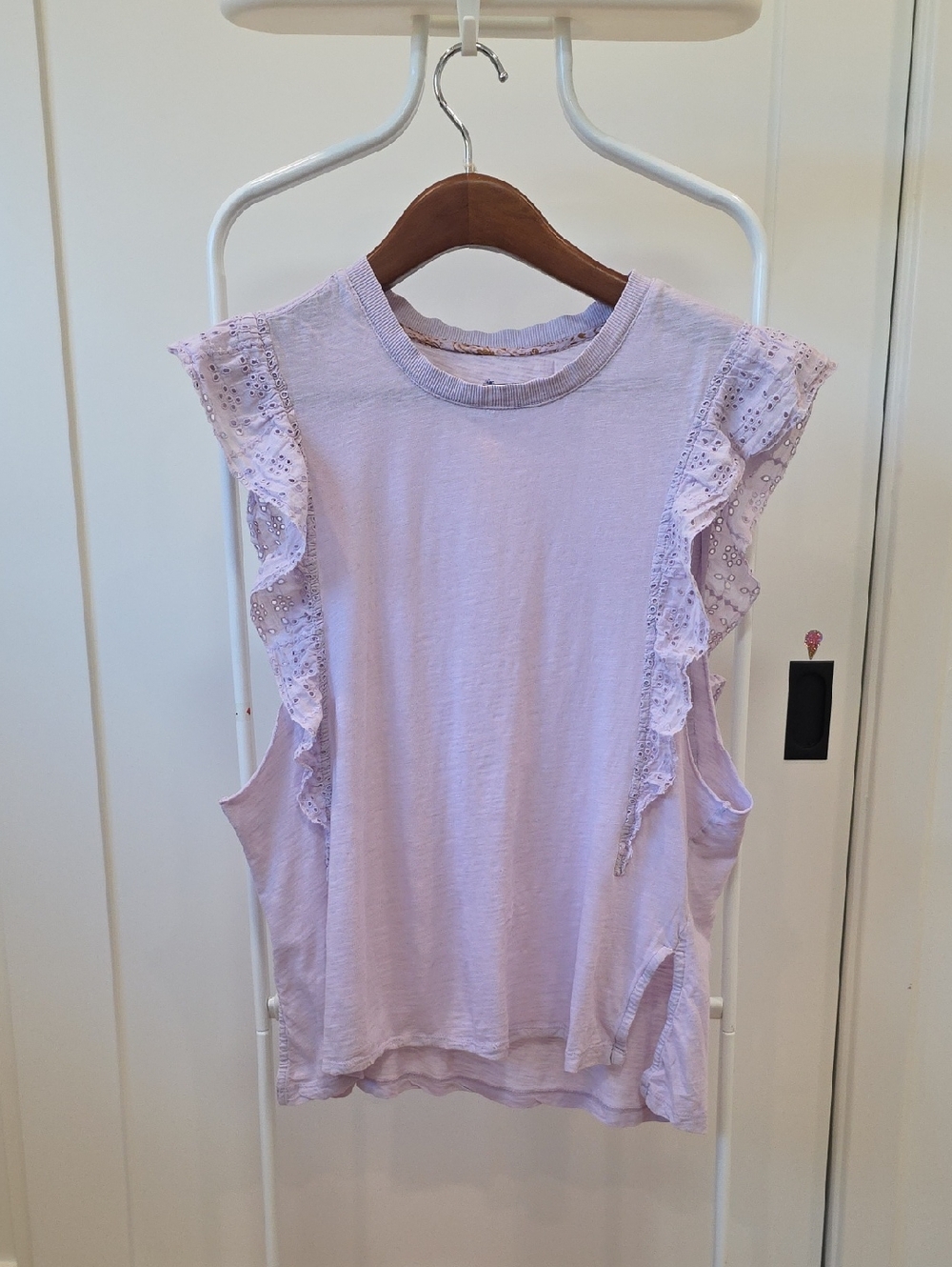 Pilcro Lavender Ruffle Sleeve Top Sz S